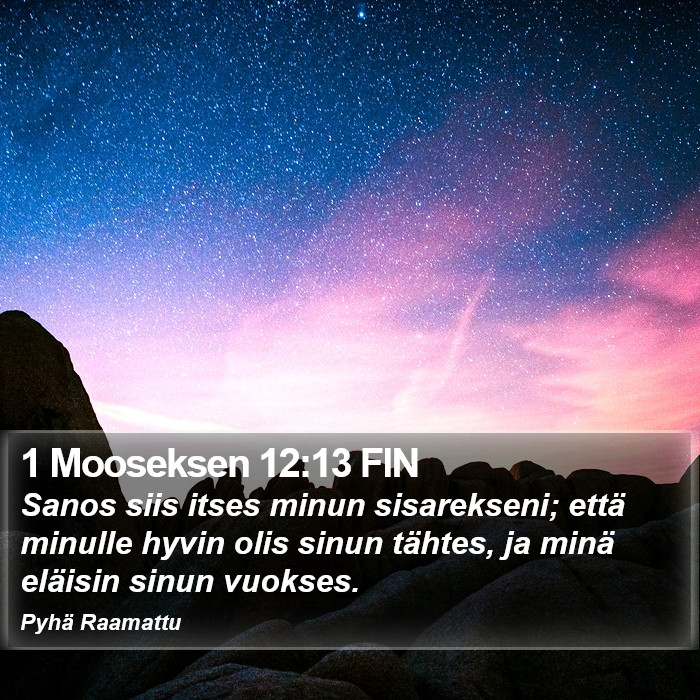 1 Mooseksen 12:13 FIN Bible Study