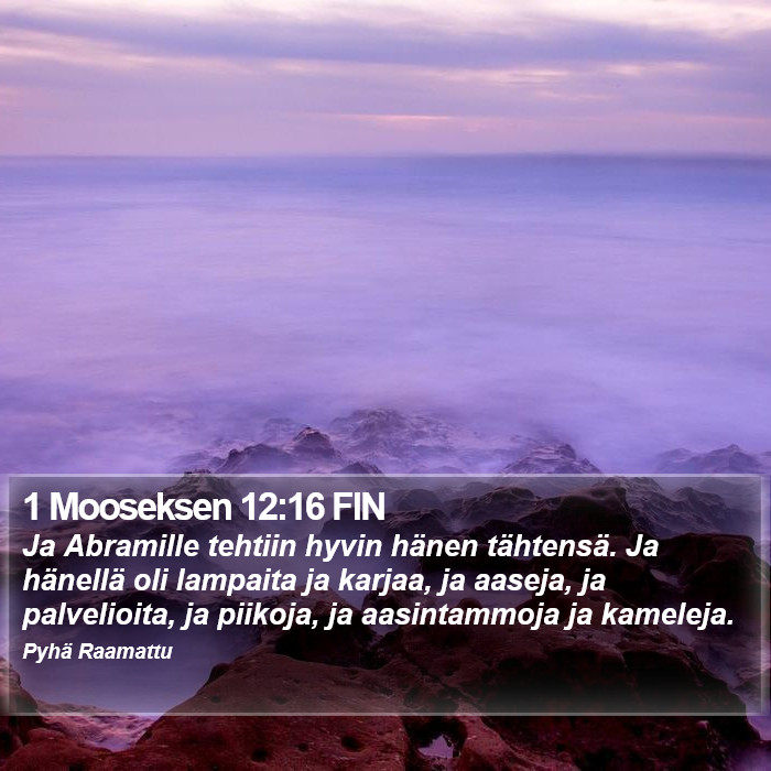 1 Mooseksen 12:16 FIN Bible Study