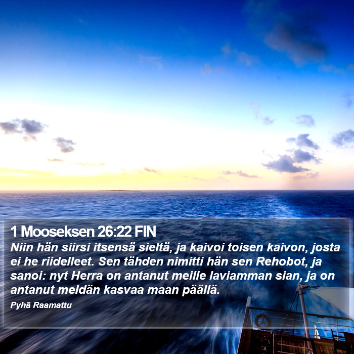 1 Mooseksen 26:22 FIN Bible Study