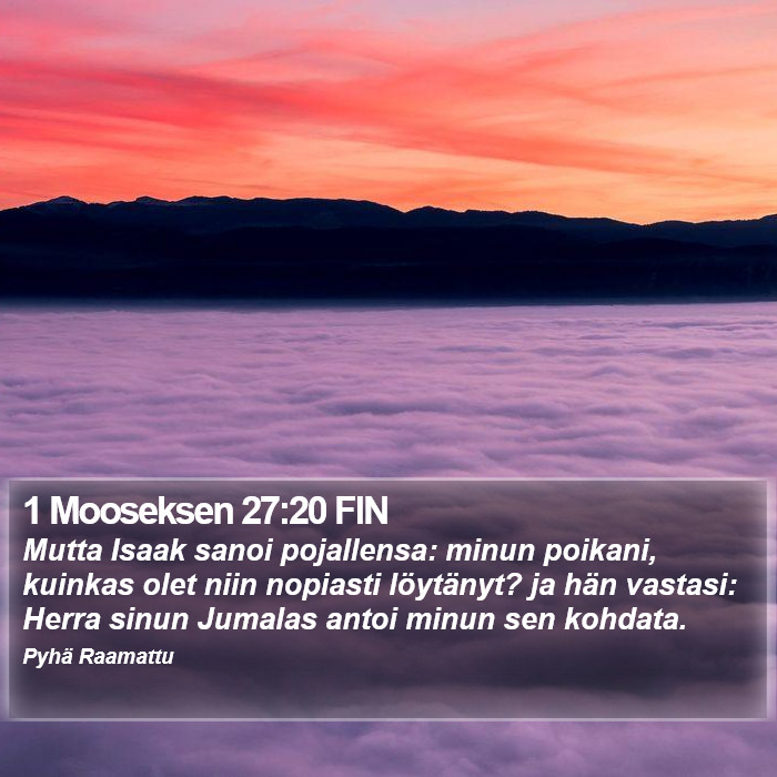 1 Mooseksen 27:20 FIN Bible Study