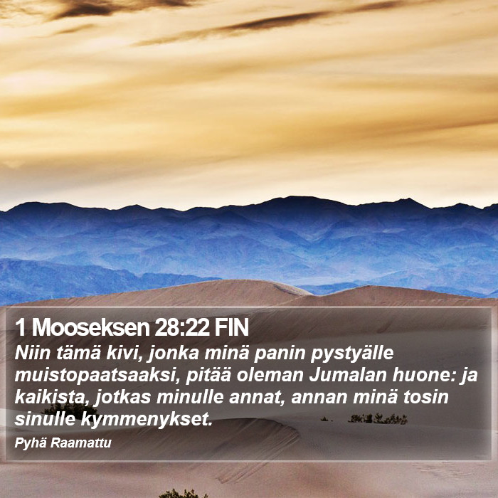 1 Mooseksen 28:22 FIN Bible Study