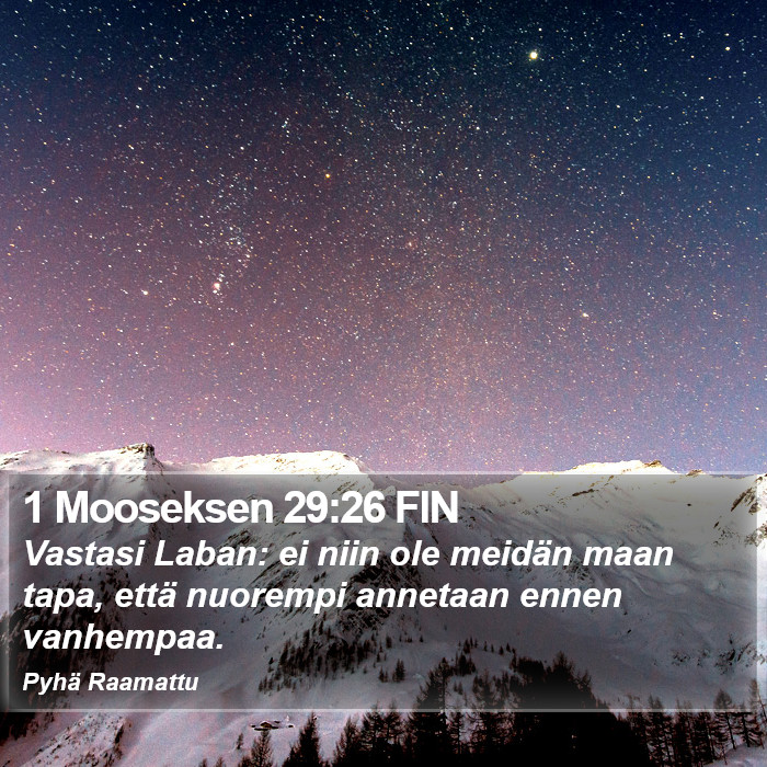 1 Mooseksen 29:26 FIN Bible Study