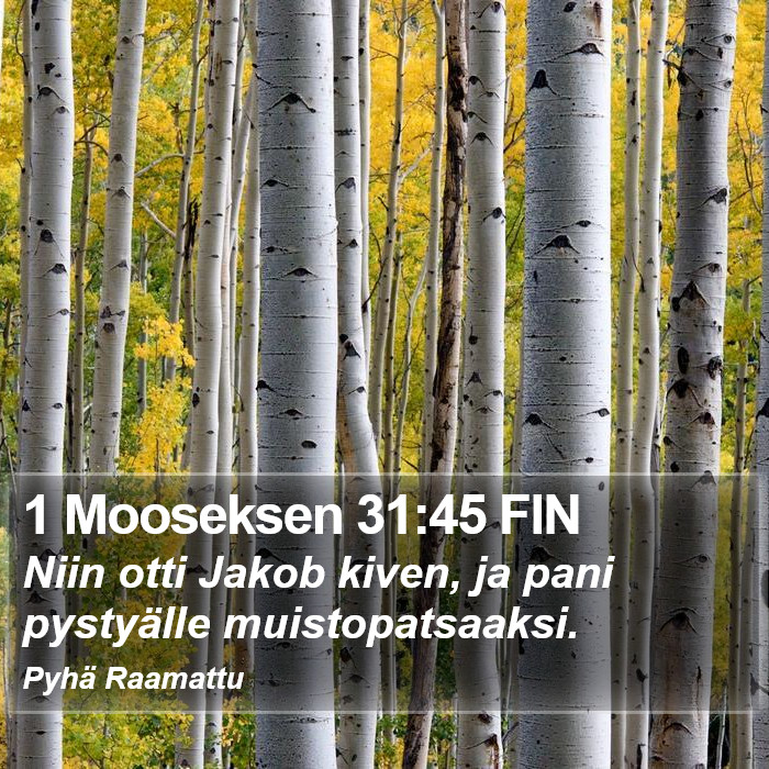 1 Mooseksen 31:45 FIN Bible Study