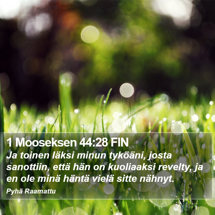 1 Mooseksen 44:28 FIN Bible Study