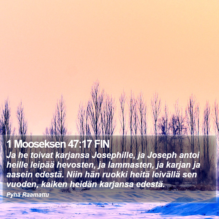 1 Mooseksen 47:17 FIN Bible Study