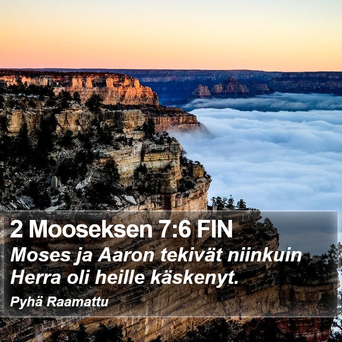 2 Mooseksen 7:6 FIN Bible Study