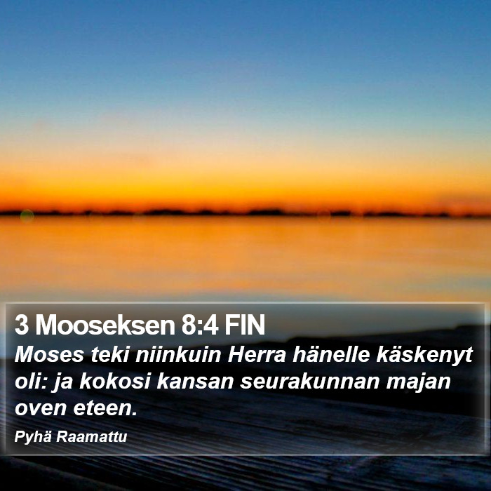 3 Mooseksen 8:4 FIN Bible Study