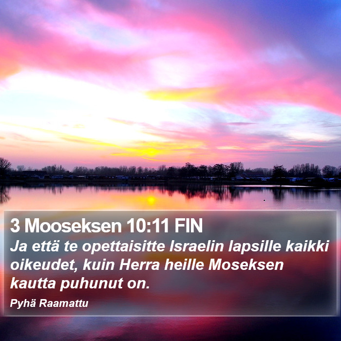 3 Mooseksen 10:11 FIN Bible Study