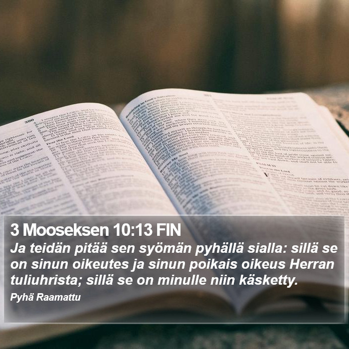 3 Mooseksen 10:13 FIN Bible Study