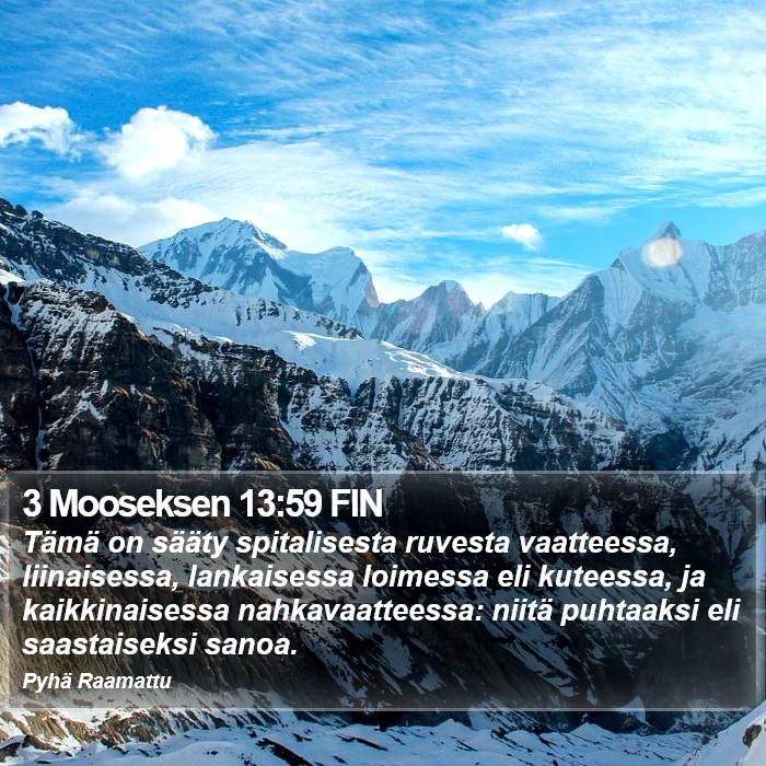 3 Mooseksen 13:59 FIN Bible Study