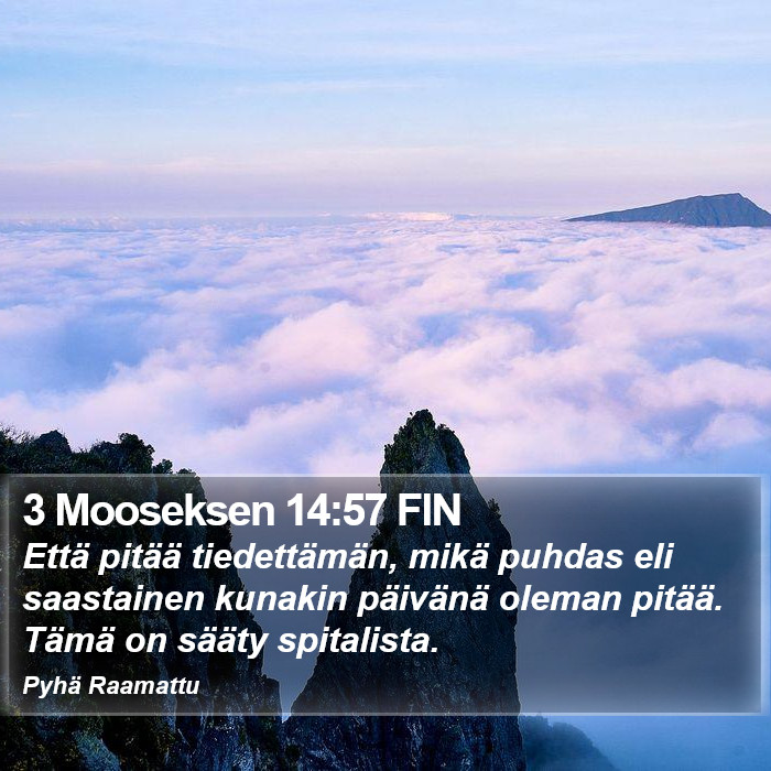 3 Mooseksen 14:57 FIN Bible Study