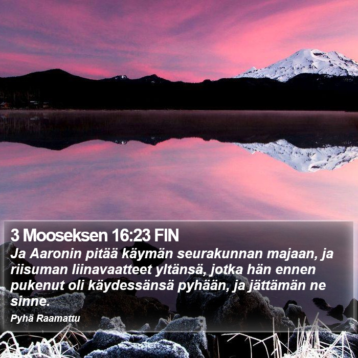 3 Mooseksen 16:23 FIN Bible Study