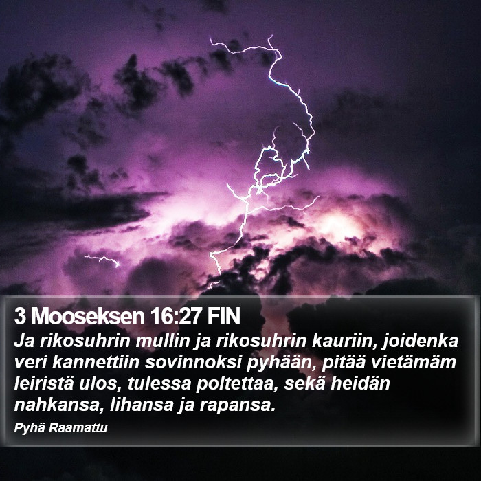 3 Mooseksen 16:27 FIN Bible Study