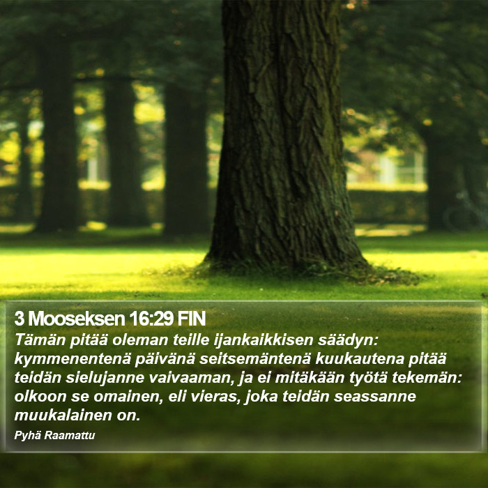 3 Mooseksen 16:29 FIN Bible Study