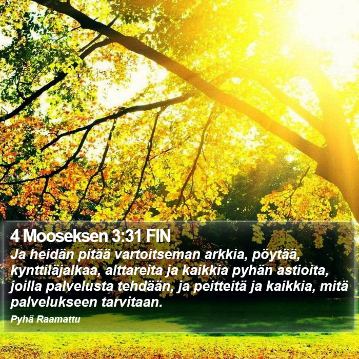 4 Mooseksen 3:31 FIN Bible Study