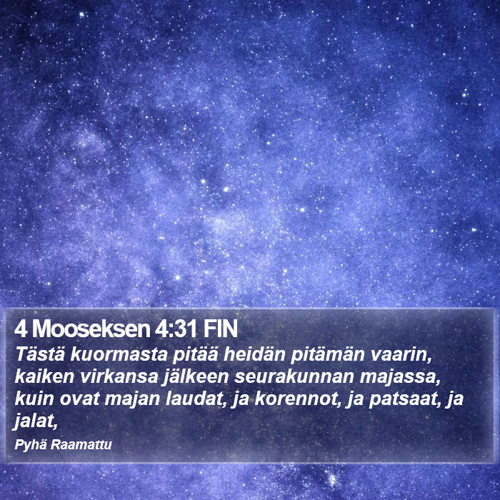 4 Mooseksen 4:31 FIN Bible Study