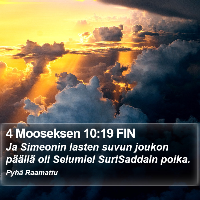 4 Mooseksen 10:19 FIN Bible Study