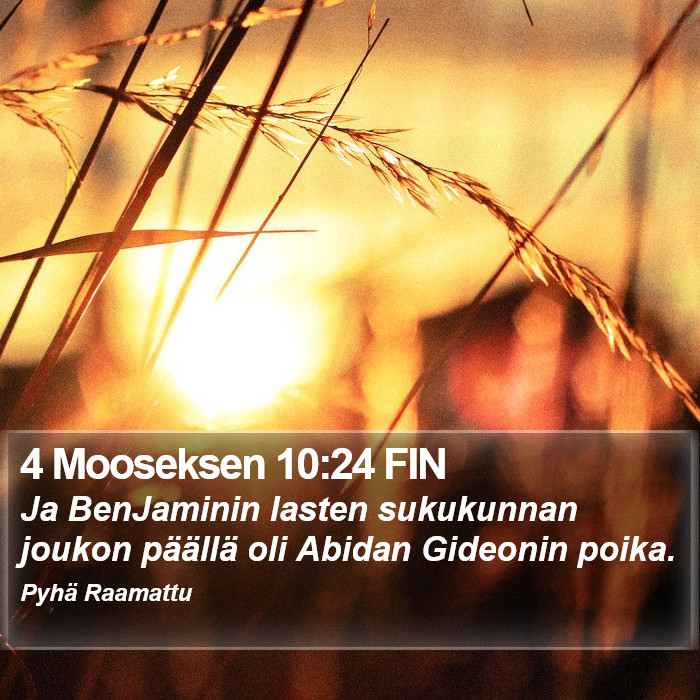 4 Mooseksen 10:24 FIN Bible Study