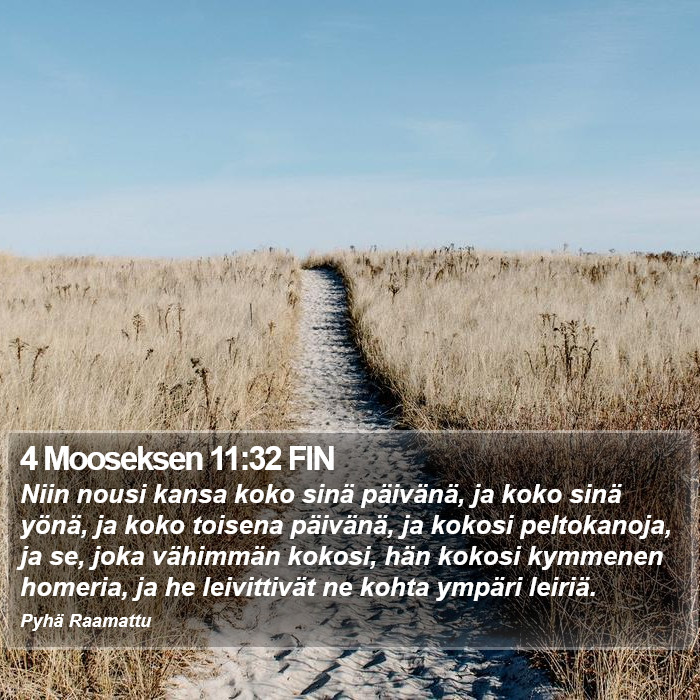 4 Mooseksen 11:32 FIN Bible Study