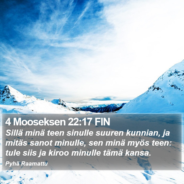 4 Mooseksen 22:17 FIN Bible Study