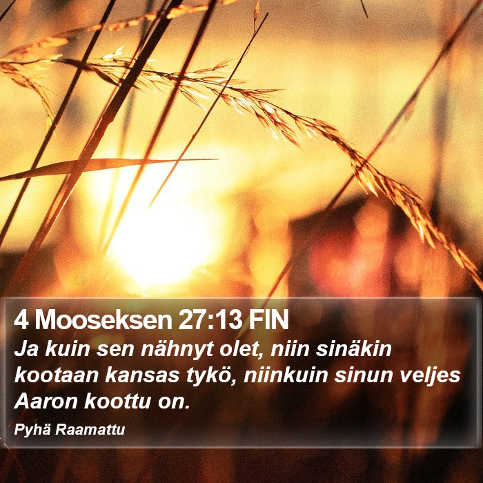 4 Mooseksen 27:13 FIN Bible Study