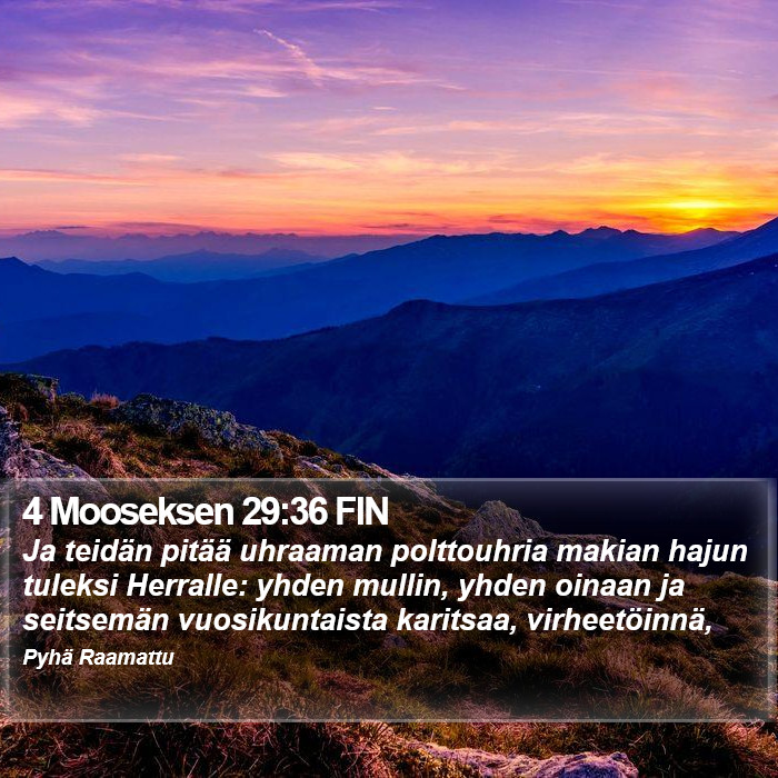 4 Mooseksen 29:36 FIN Bible Study