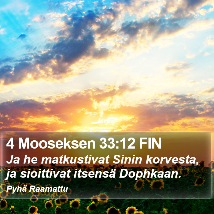 4 Mooseksen 33:12 FIN Bible Study