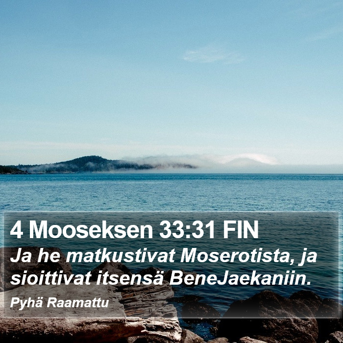 4 Mooseksen 33:31 FIN Bible Study