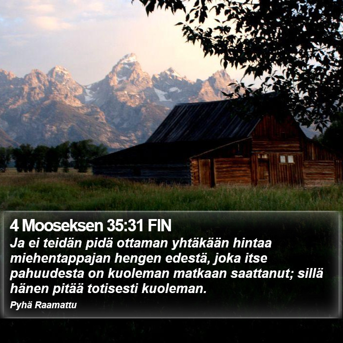 4 Mooseksen 35:31 FIN Bible Study