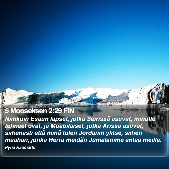 5 Mooseksen 2:29 FIN Bible Study