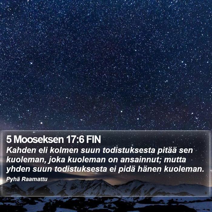 5 Mooseksen 17:6 FIN Bible Study