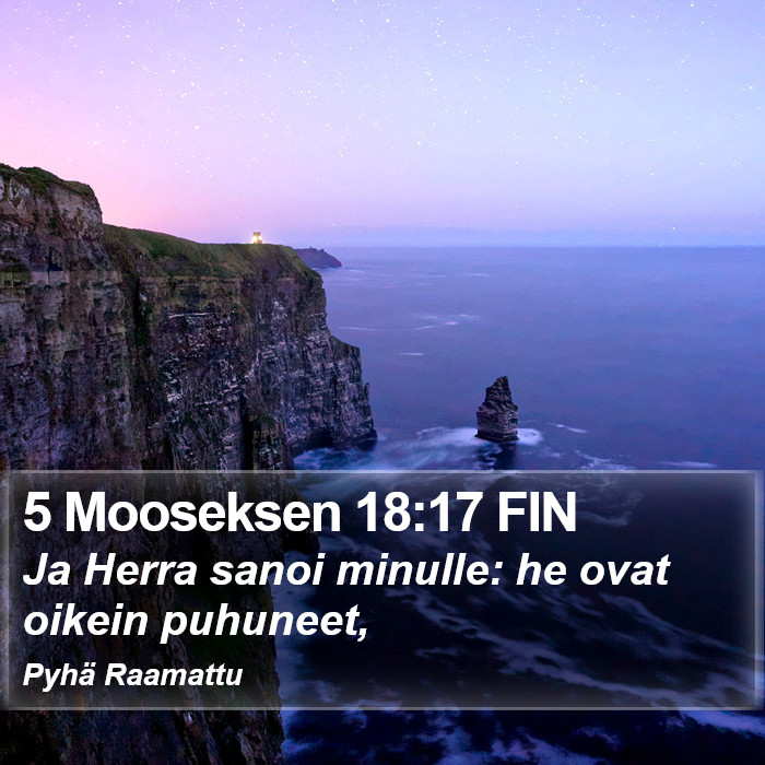 5 Mooseksen 18:17 FIN Bible Study