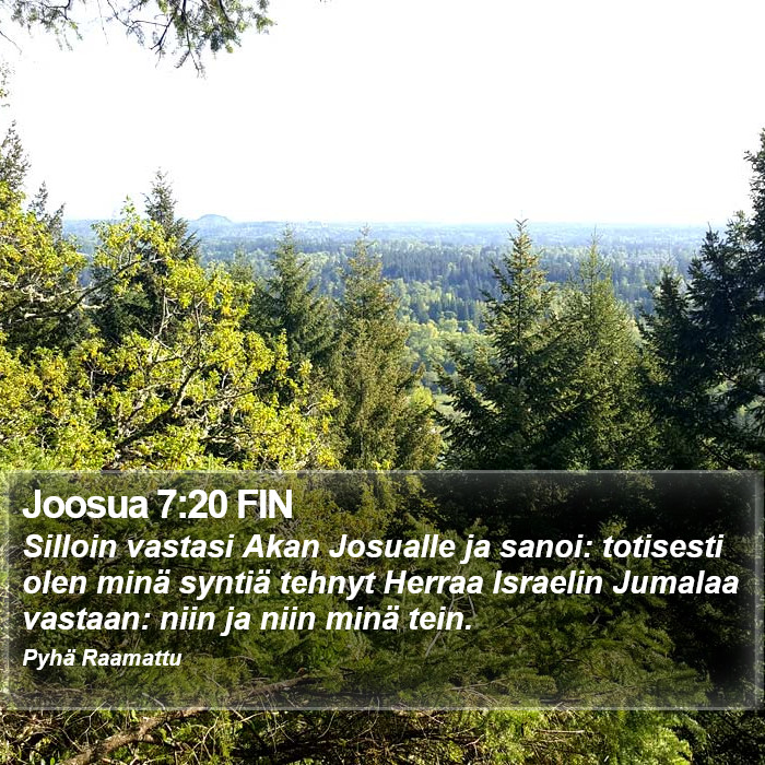 Joosua 7:20 FIN Bible Study