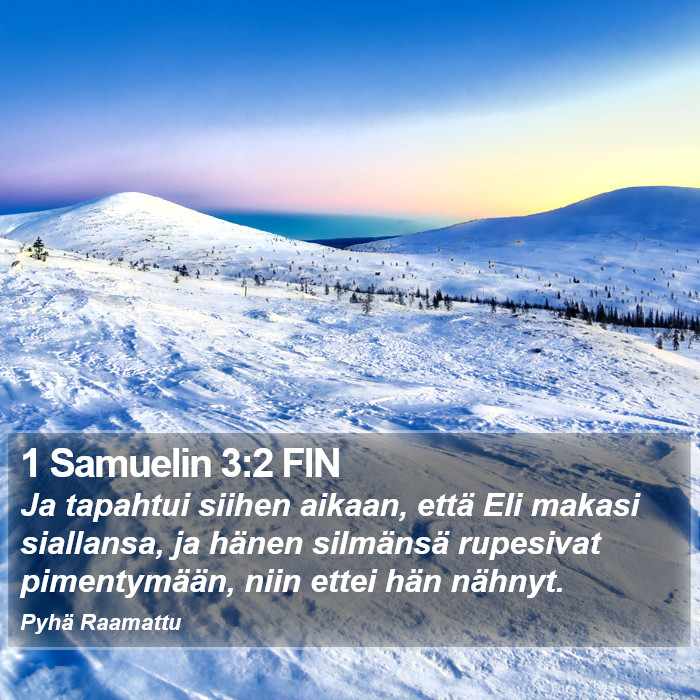 1 Samuelin 3:2 FIN Bible Study