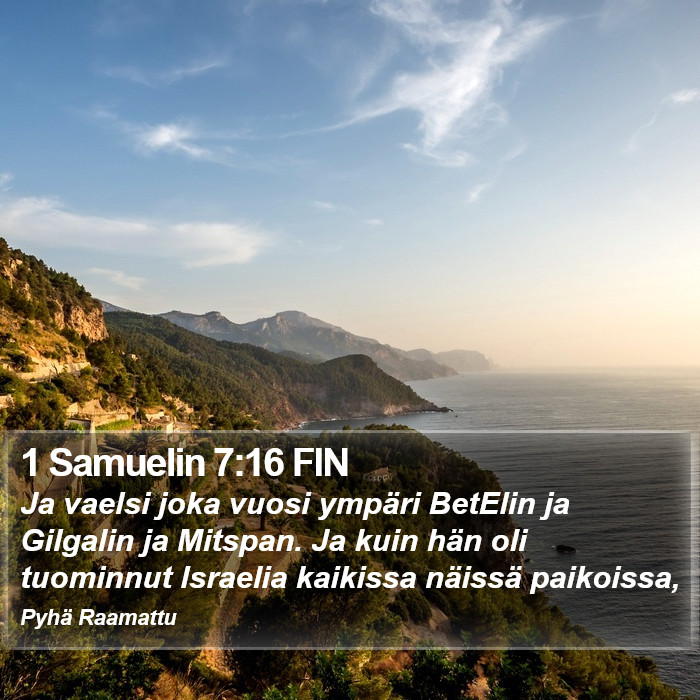 1 Samuelin 7:16 FIN Bible Study
