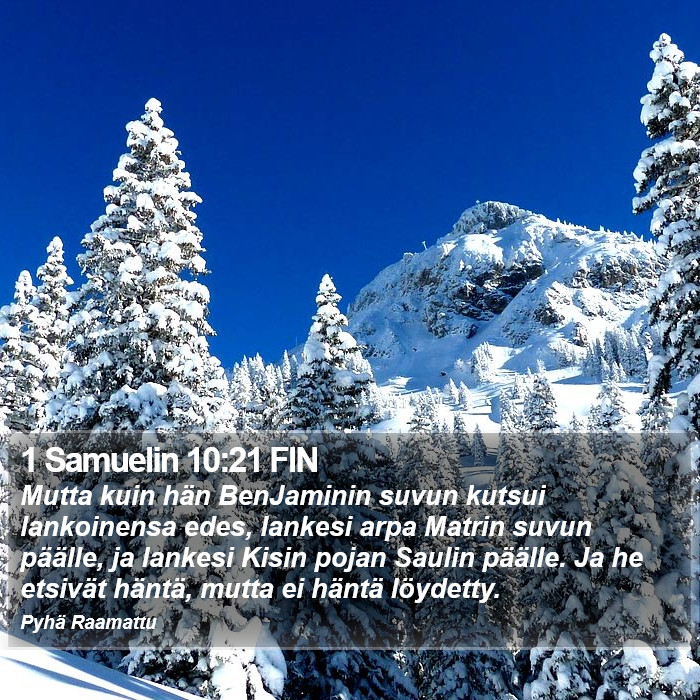 1 Samuelin 10:21 FIN Bible Study
