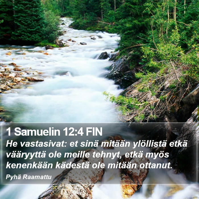 1 Samuelin 12:4 FIN Bible Study