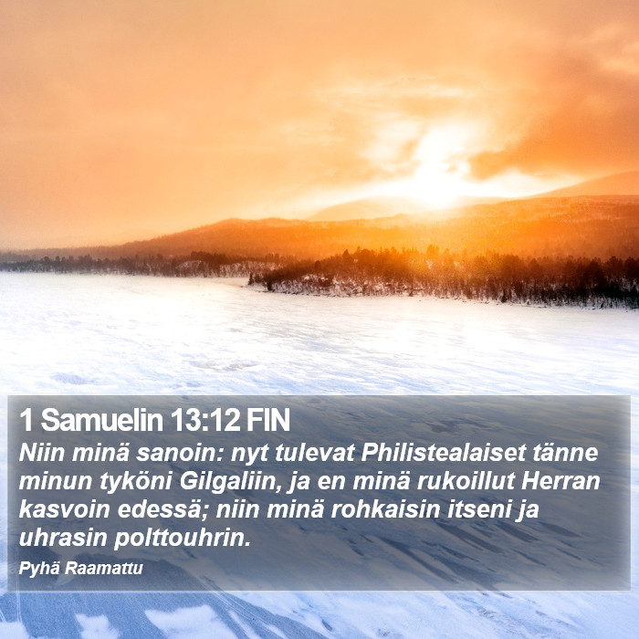 1 Samuelin 13:12 FIN Bible Study