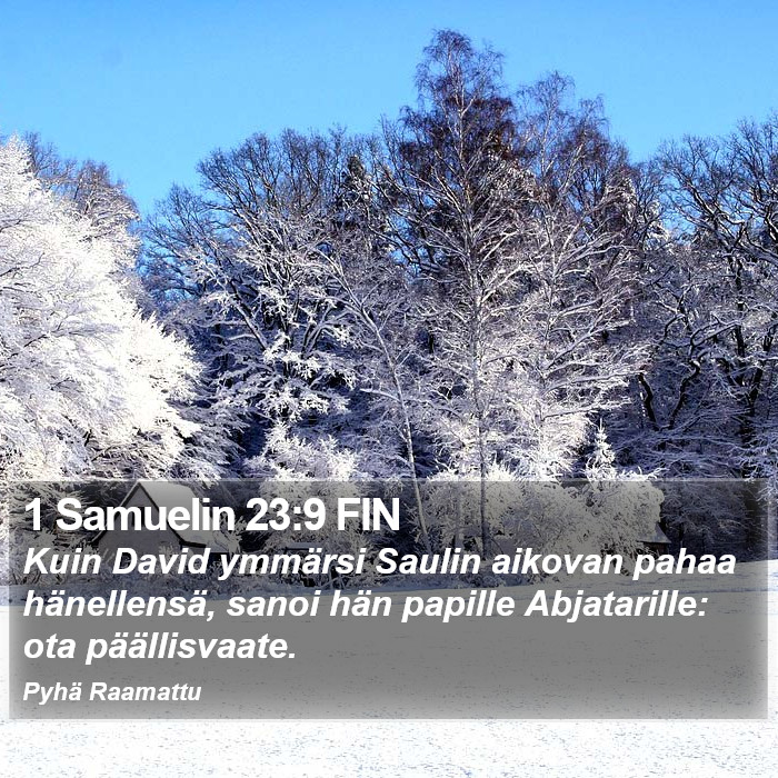 1 Samuelin 23:9 FIN Bible Study