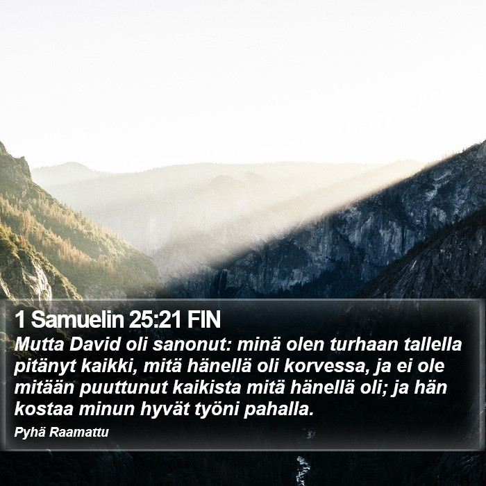 1 Samuelin 25:21 FIN Bible Study