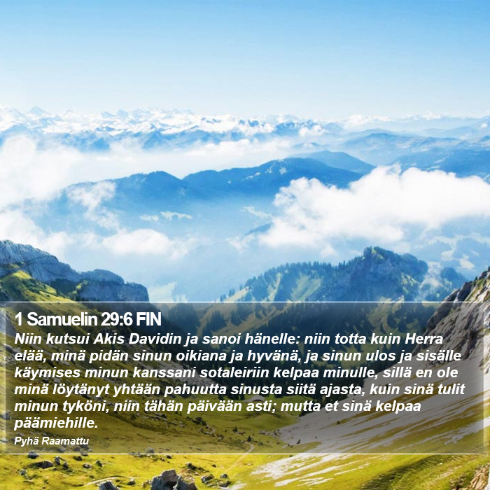 1 Samuelin 29:6 FIN Bible Study