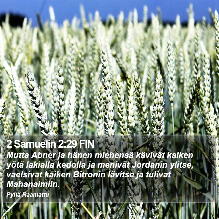 2 Samuelin 2:29 FIN Bible Study