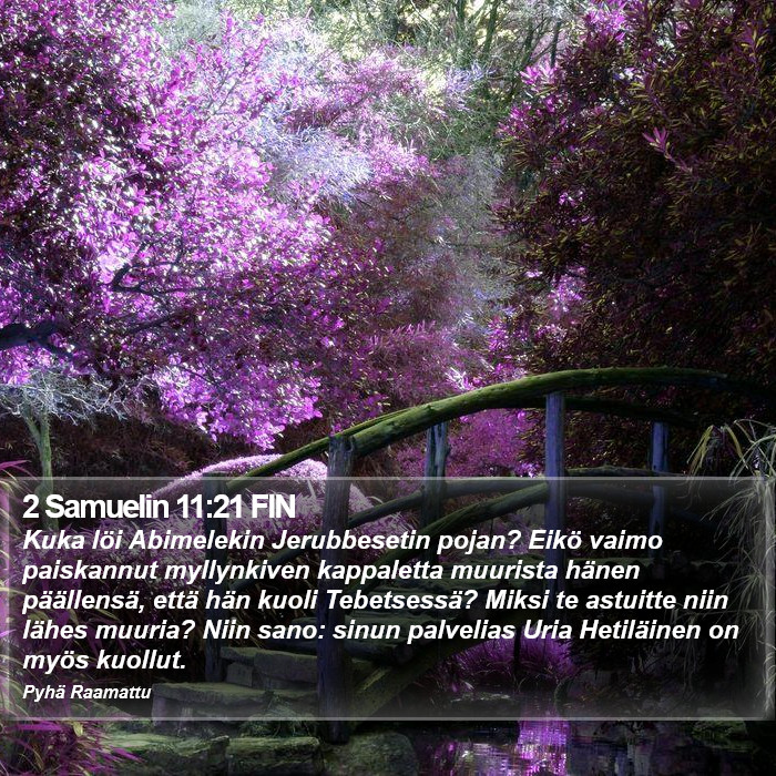 2 Samuelin 11:21 FIN Bible Study