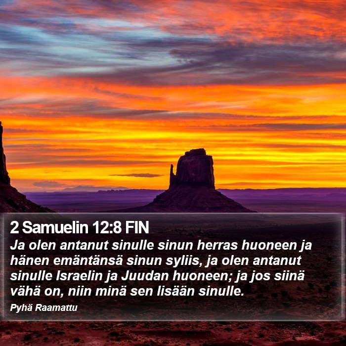 2 Samuelin 12:8 FIN Bible Study