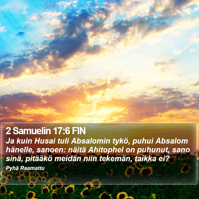 2 Samuelin 17:6 FIN Bible Study
