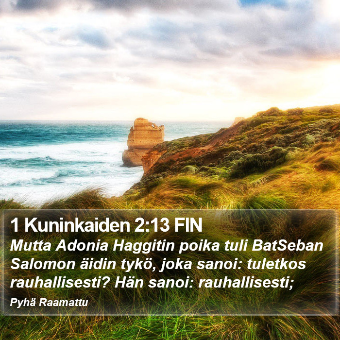 1 Kuninkaiden 2:13 FIN Bible Study