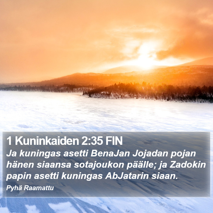 1 Kuninkaiden 2:35 FIN Bible Study