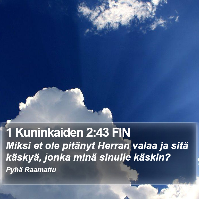 1 Kuninkaiden 2:43 FIN Bible Study