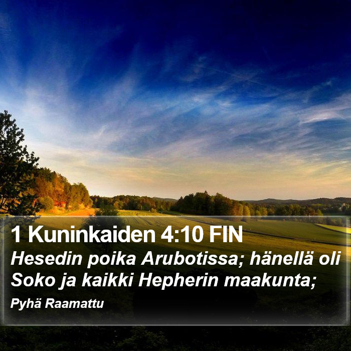 1 Kuninkaiden 4:10 FIN Bible Study