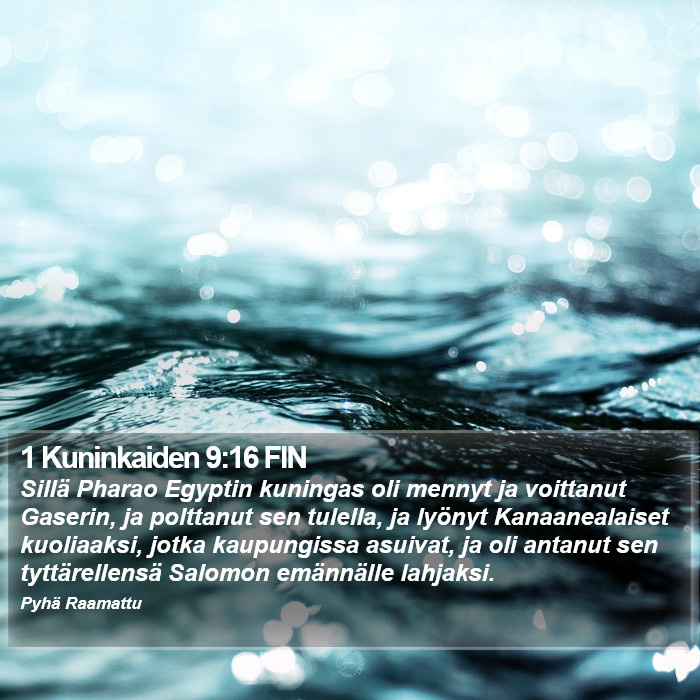 1 Kuninkaiden 9:16 FIN Bible Study